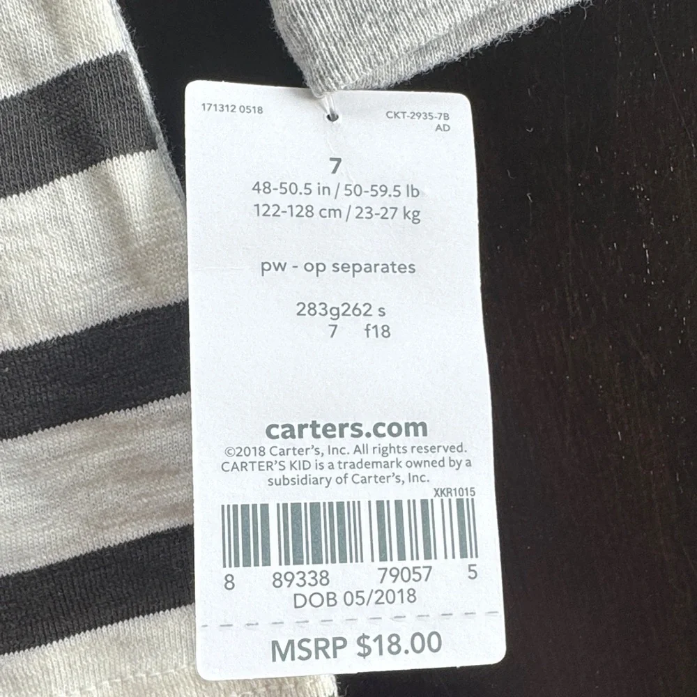 Carter's Gray and Black Striped Long Sleeve Shirt